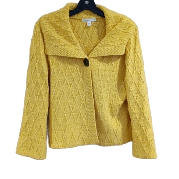 JM collection large petite crochet sweater - Picture 3 of 8